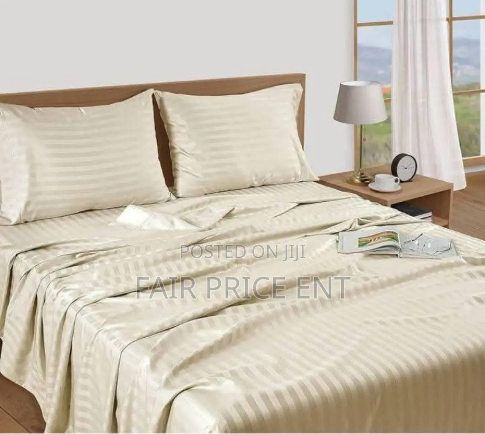 Noble Executive Pure Cotton Bedsheets. King-Size ( Cream)