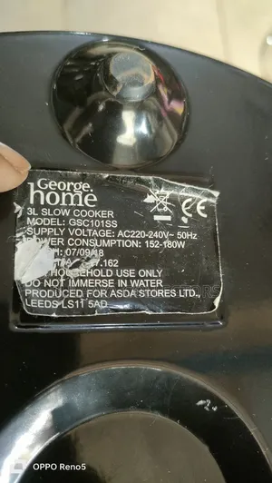 George Home 3l Stainless Steel Electric Slow Cooker, Uk Used.
