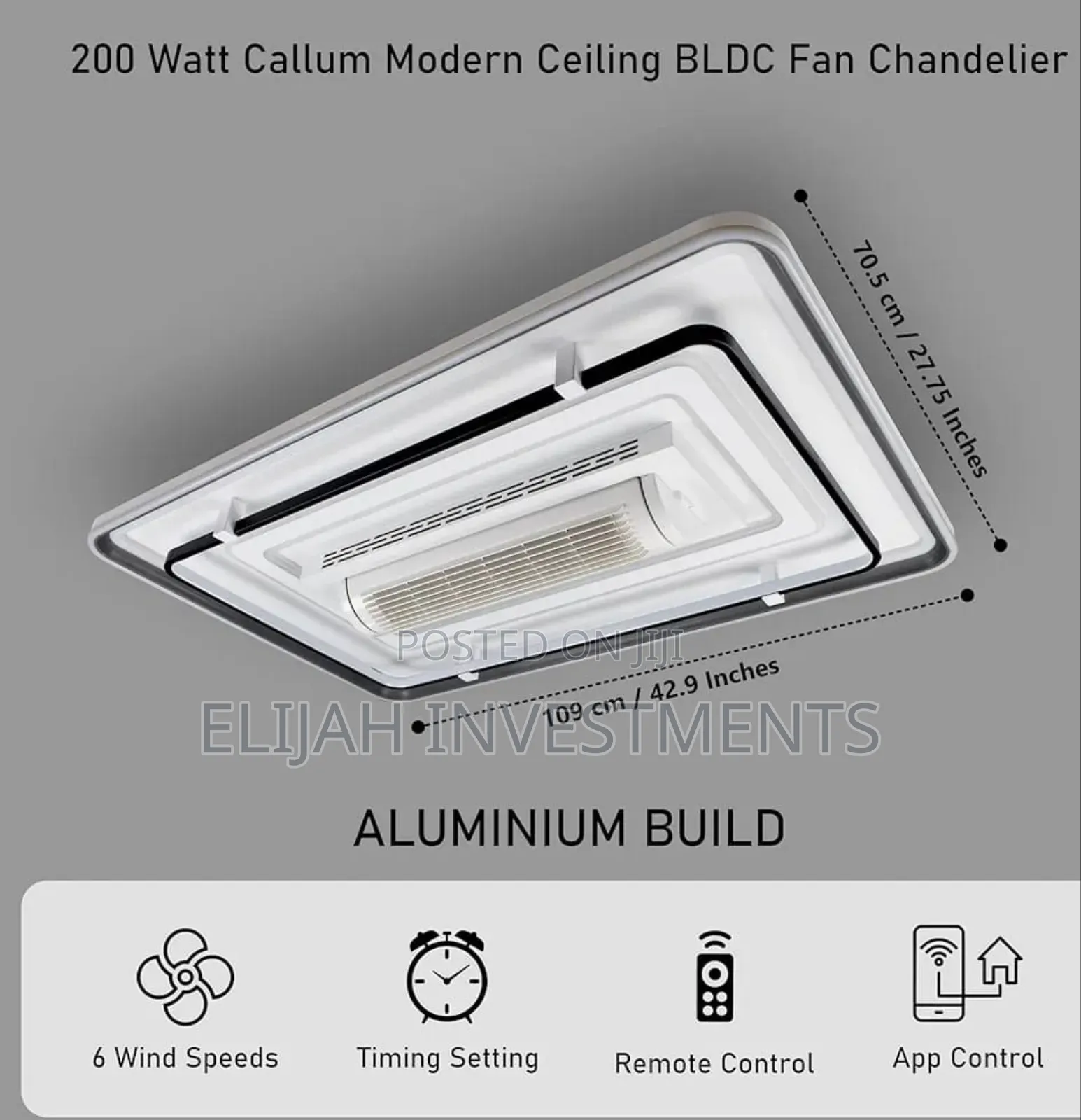 Modern Ceiling Bladeless Fan Chandelier