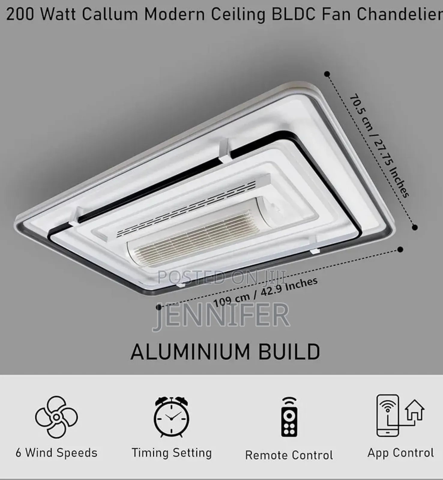 Modern Ceiling Bladeless Fan Chandelier