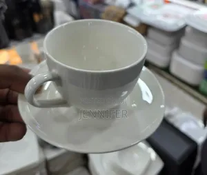 6pcs Plain White Ceramic or Porcelain Tea Cup and Saucer