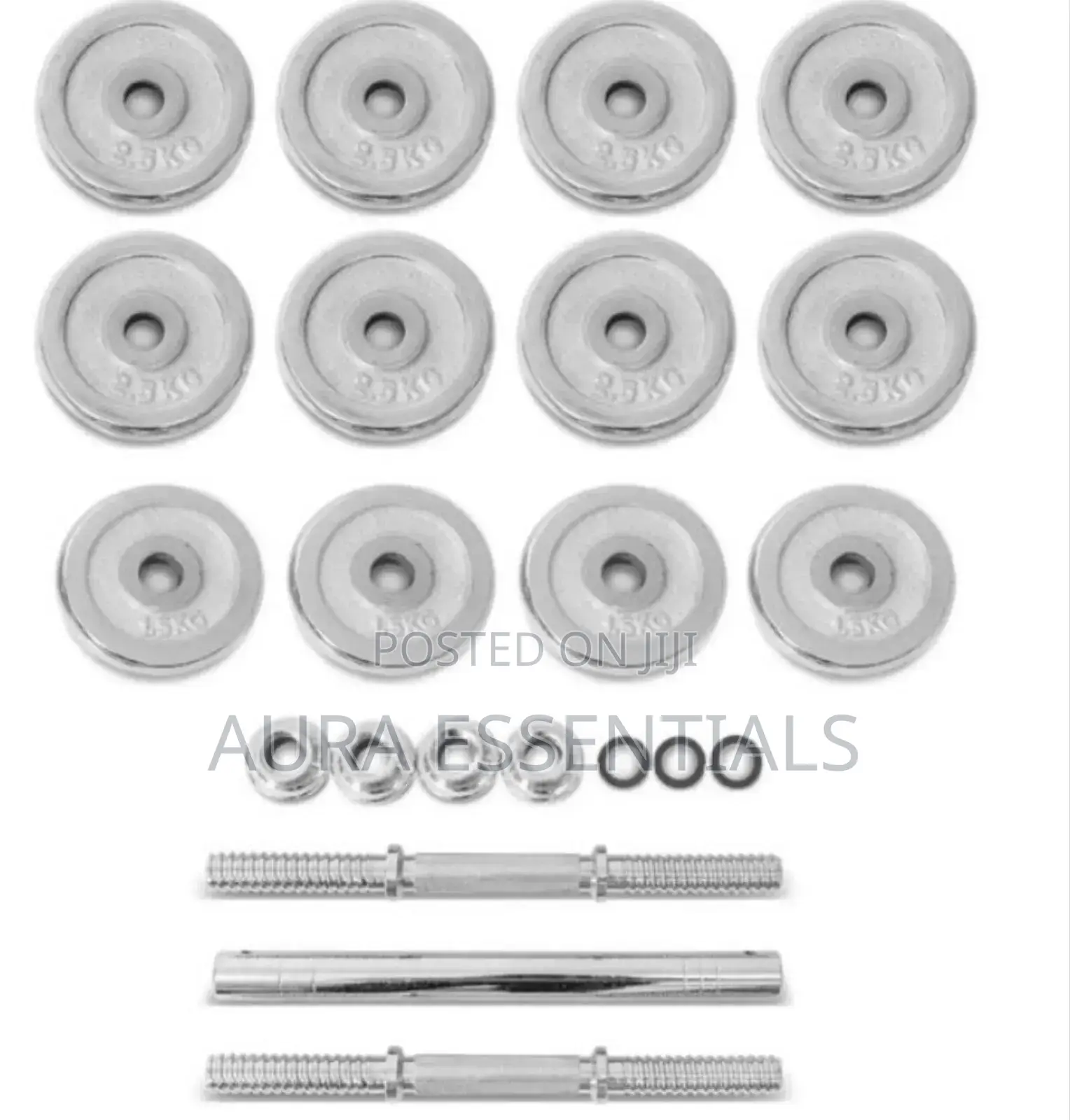 15kg Chrome Adjustable Durable Pure Iron Plated Weight Dumbells