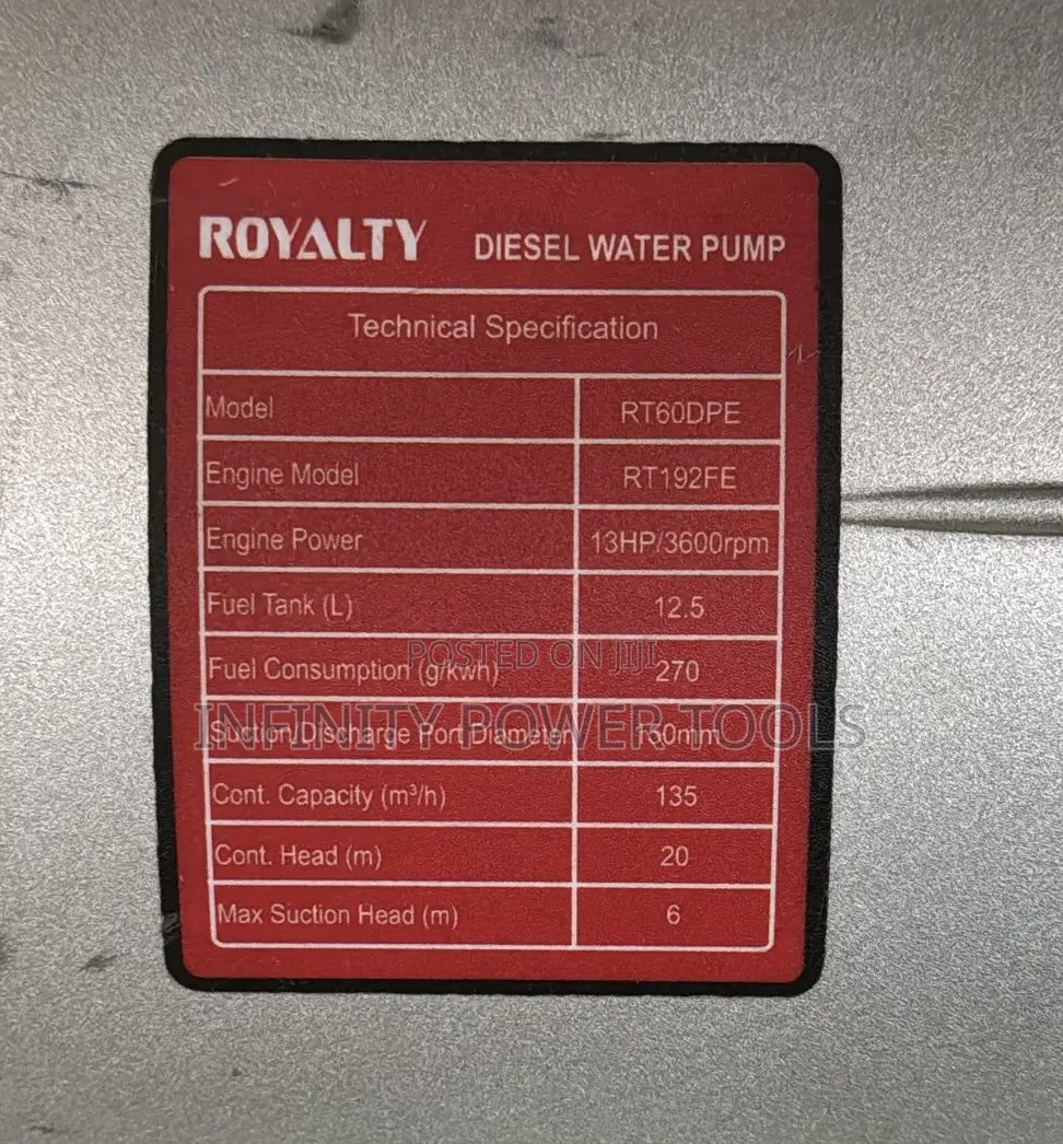 Diesel Water Pump 6”(Royalty)