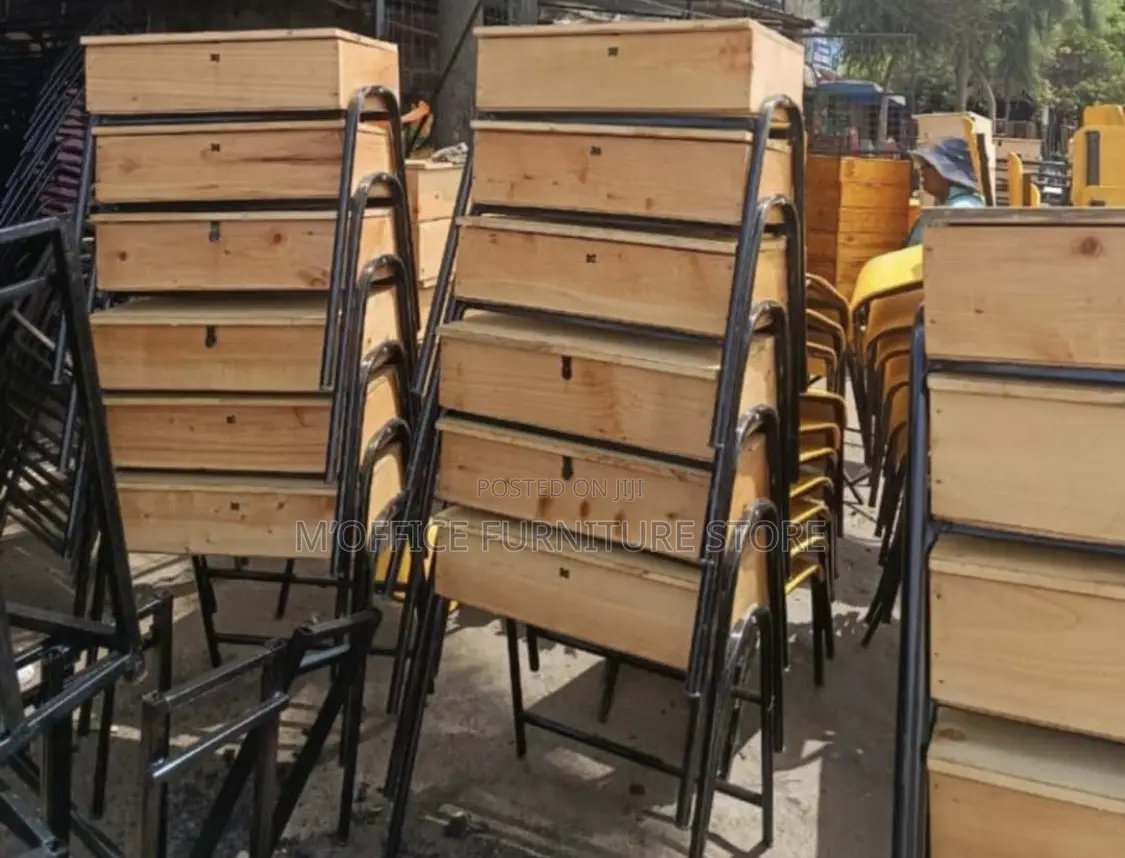 Lockable School Chair Desk Wood