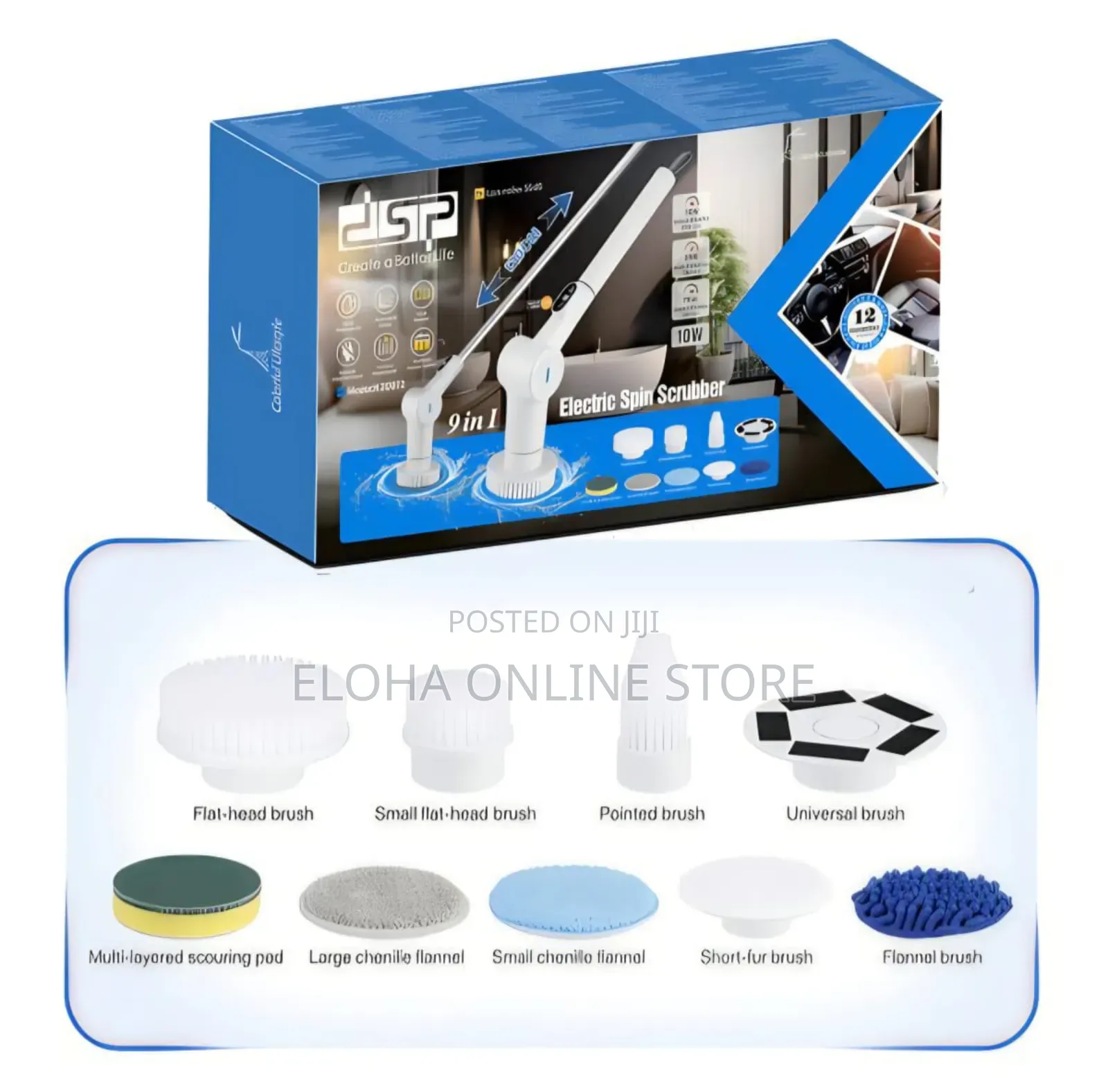 DSP Kd2072, 9-in-1 Electric Spin Scrubber