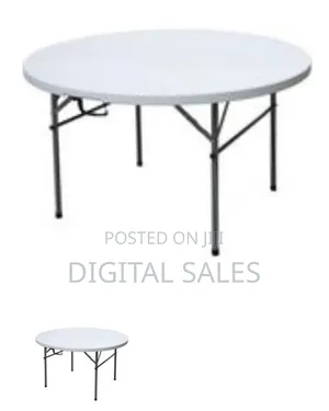 Versatile 4-Foot Round Bi-Fold Plastic Folding