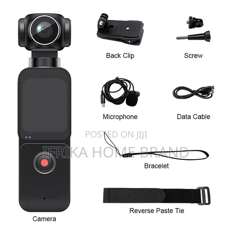 Handheld Pocket Vlogging Camera With 75mp Photo Gimbal