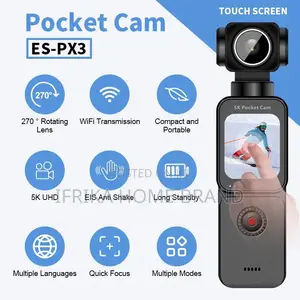 Handheld Pocket Vlogging Camera With 75mp Photo Gimbal