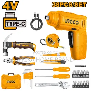 38-Piece Household Tool Set With a 4v Cordless Screwdriver