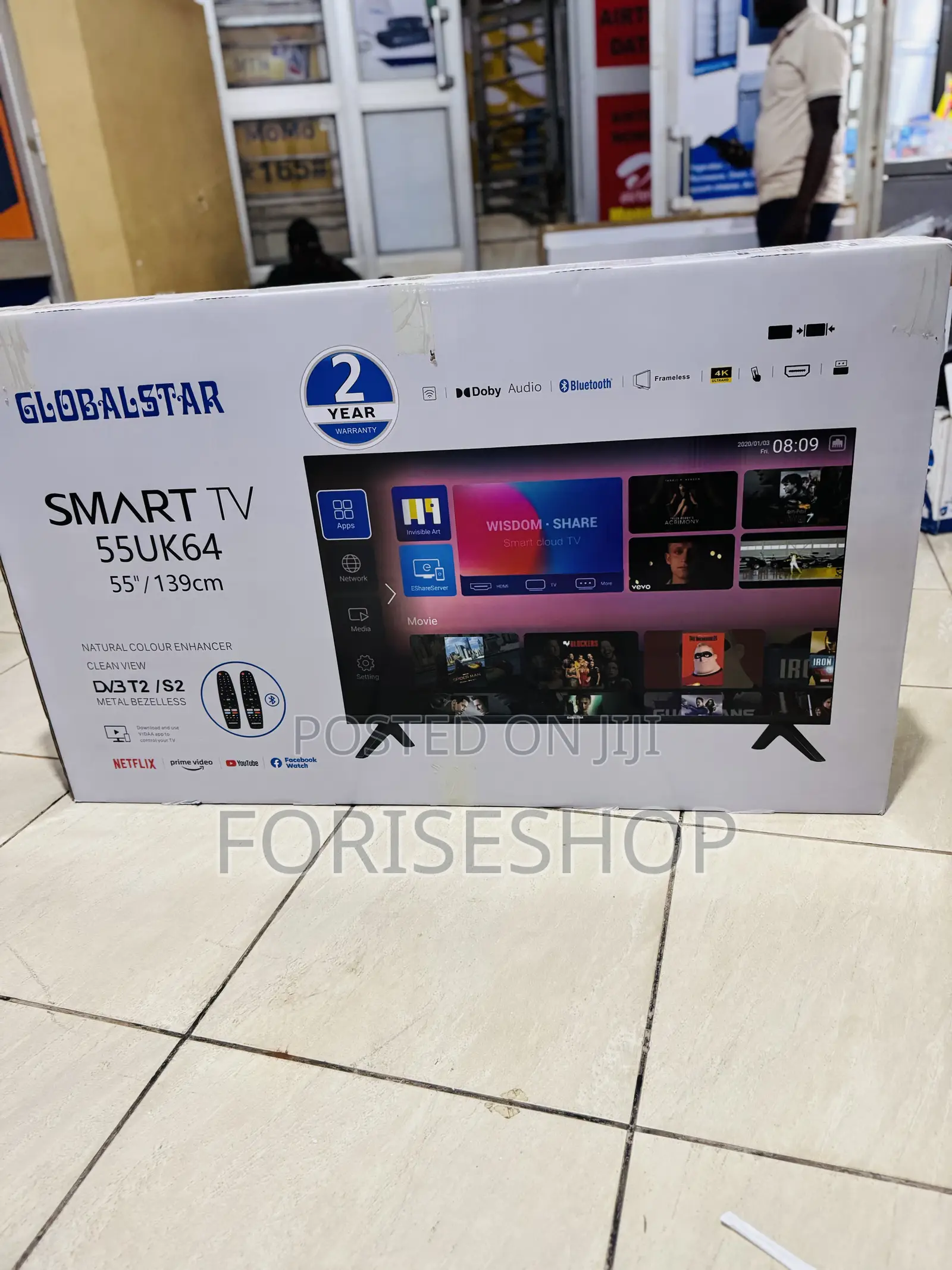 Globalstar 55inch Smart Tv With 2 Remote
