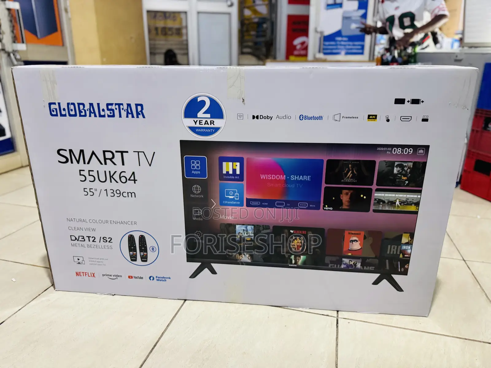 Globalstar 55inch Smart Tv With 2 Remote