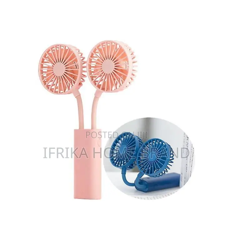 Dual-Head Hand Held Fan, Mini 3-Speed Adjustment, Rechargeable Fan