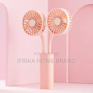 Dual-Head Hand Held Fan, Mini 3-Speed Adjustment, Rechargeable Fan