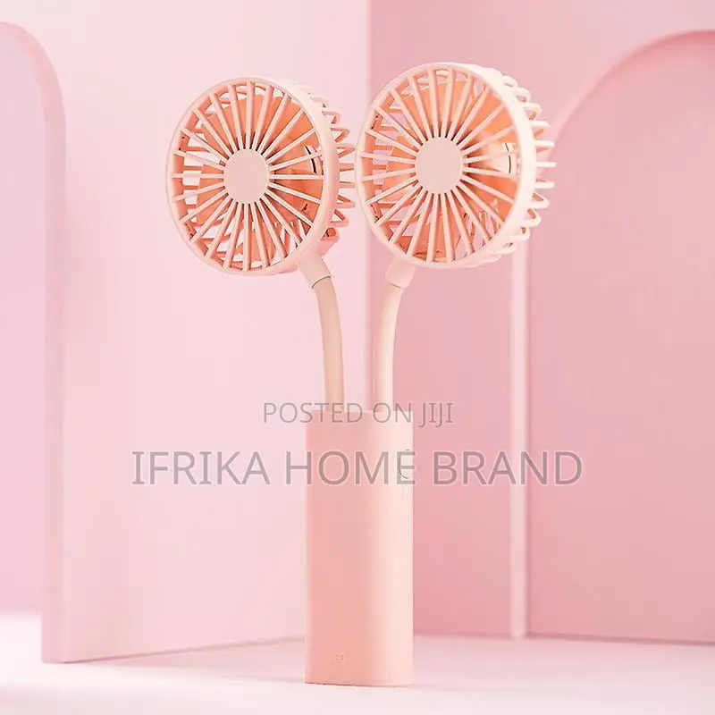 Dual-Head Hand Held Fan, Mini 3-Speed Adjustment, Rechargeable Fan