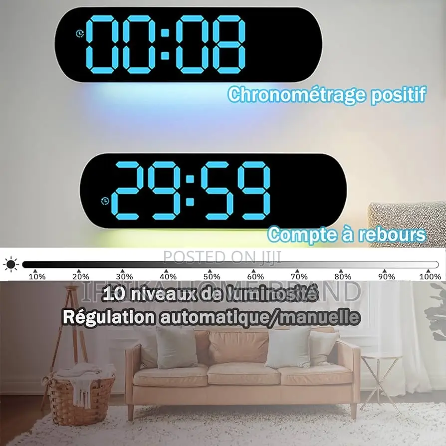 Large Digital Wall Clock With Remote Control, Digital Clocknight Light