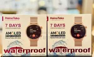 Haino Teko 24 Mini Gold Waterproof Smartwatch, 3 Pairs Strap