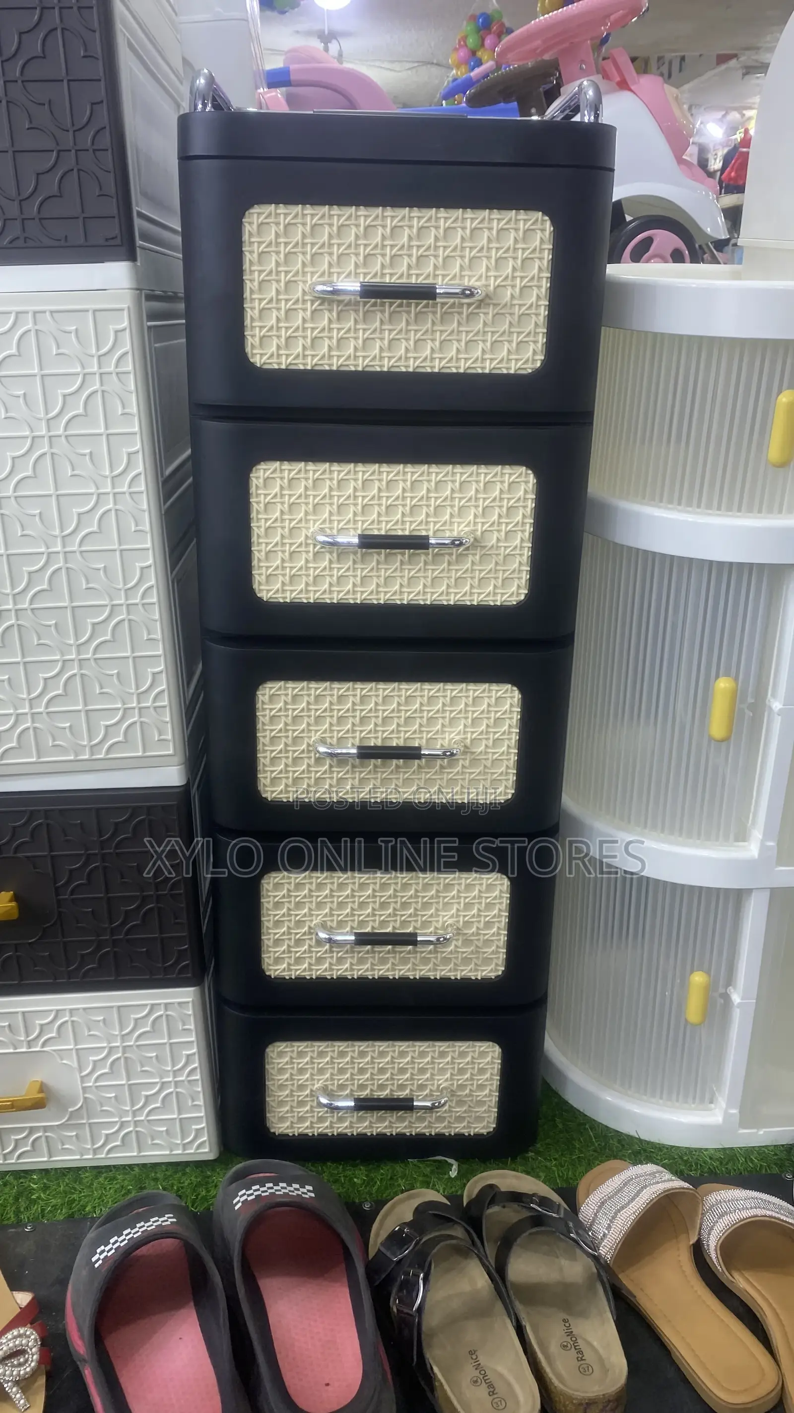 A Multipurpose Plastic Storage Drawer or Cabinet
