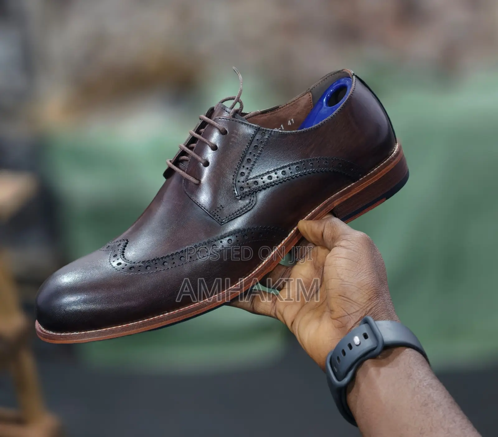 Classic Men's Leather Franco Banetti Wooden Sole Oxfords In Stock