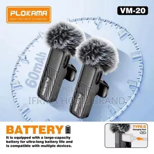Plokama Vm20 Mic Wireless Clip-on Microphone Lavalier Hp Plug Play