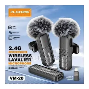 Plokama Vm20 Mic Wireless Clip-on Microphone Lavalier Hp Plug Play