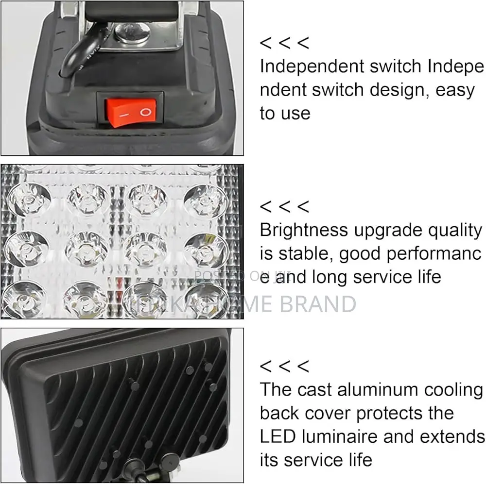 Led Spotlight Outdoor Battery Lamp Construction Work Light Batter