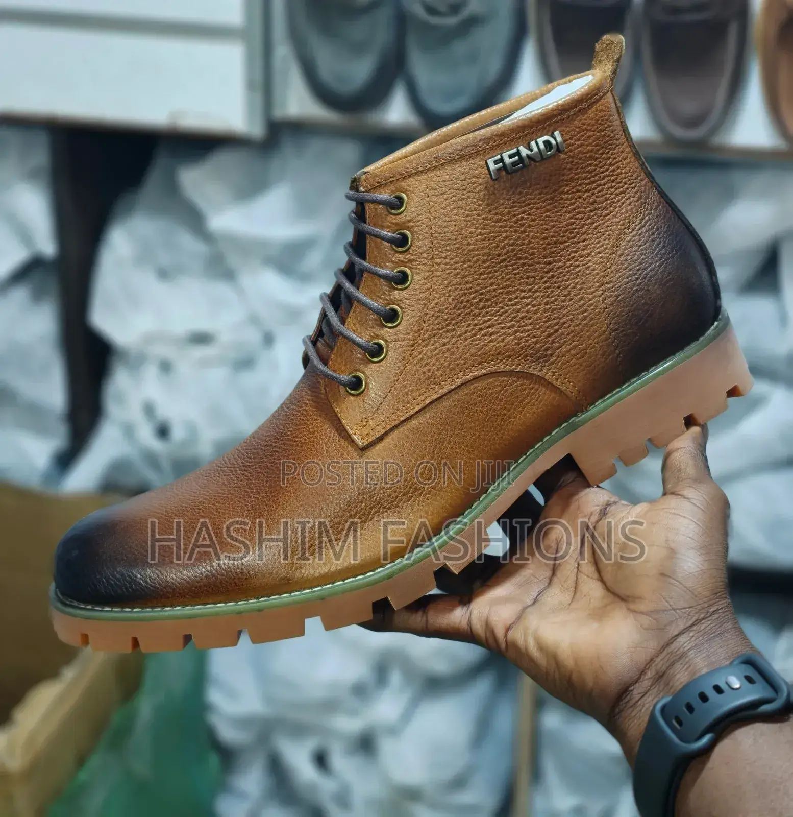 Original New Fendi Brand Men's Formal Boots