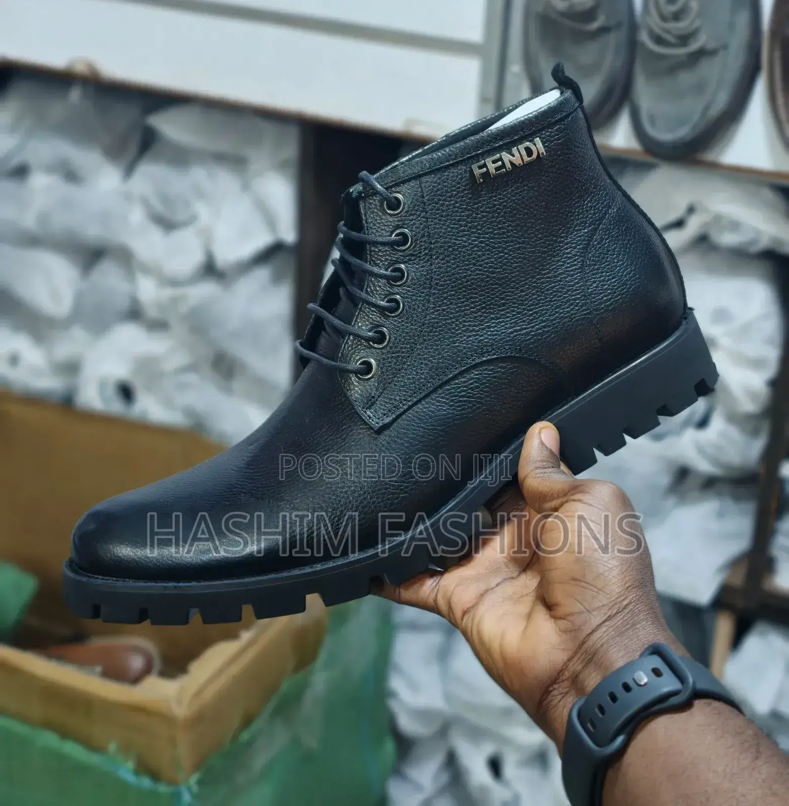 Original New Fendi Brand Men's Formal Boots