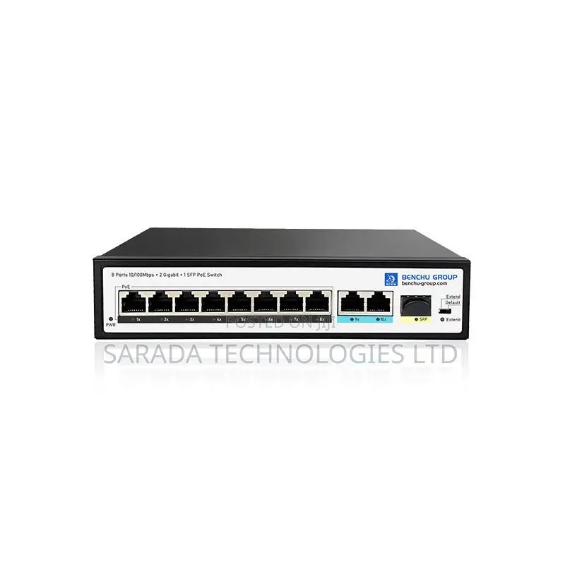 8 Port 10/100m + 2 Port Gigabit + 1 SFP Poe