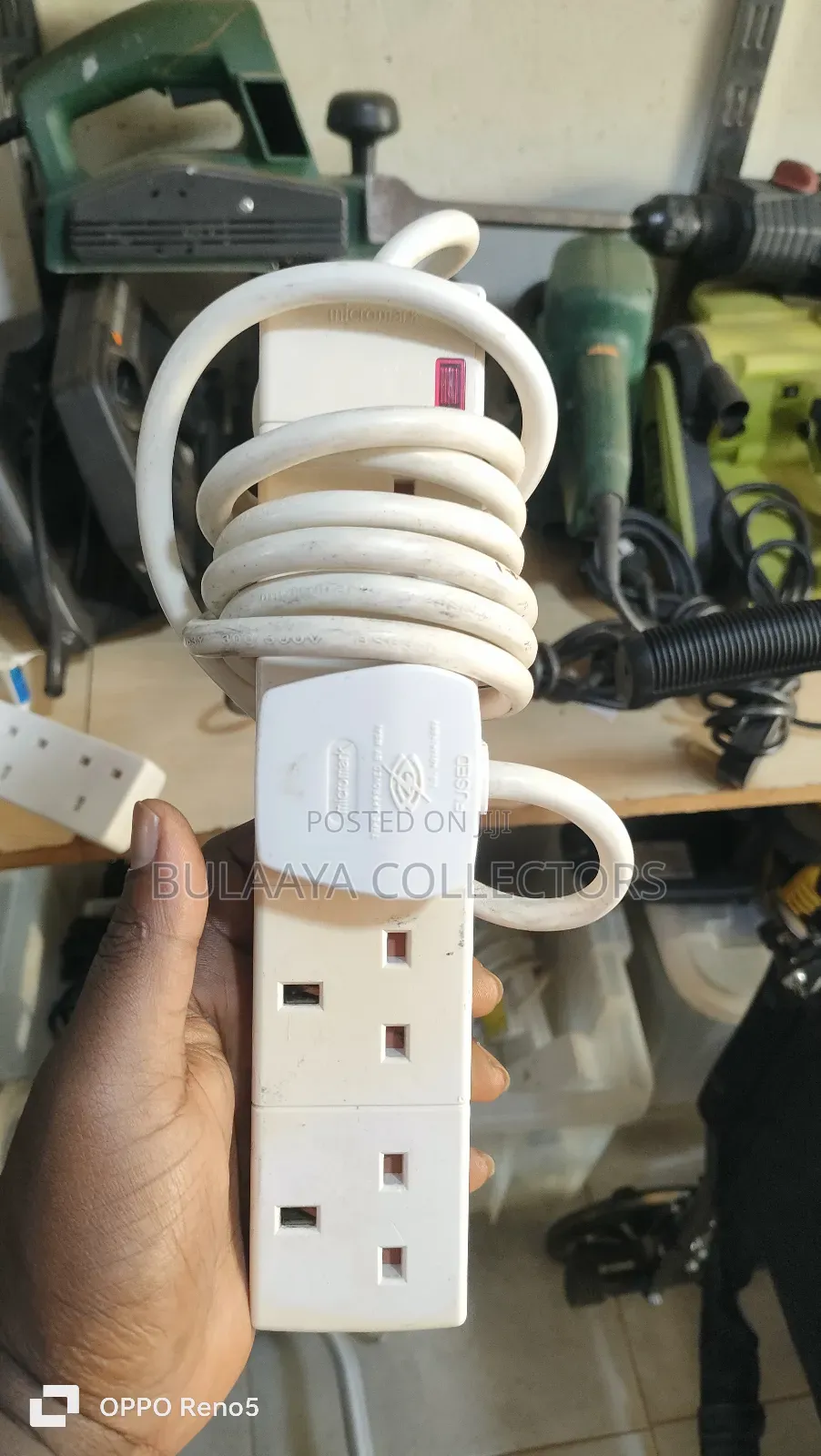 Various 4-Way Power Extension Cords With Uk-Type Plugs and Sockets.