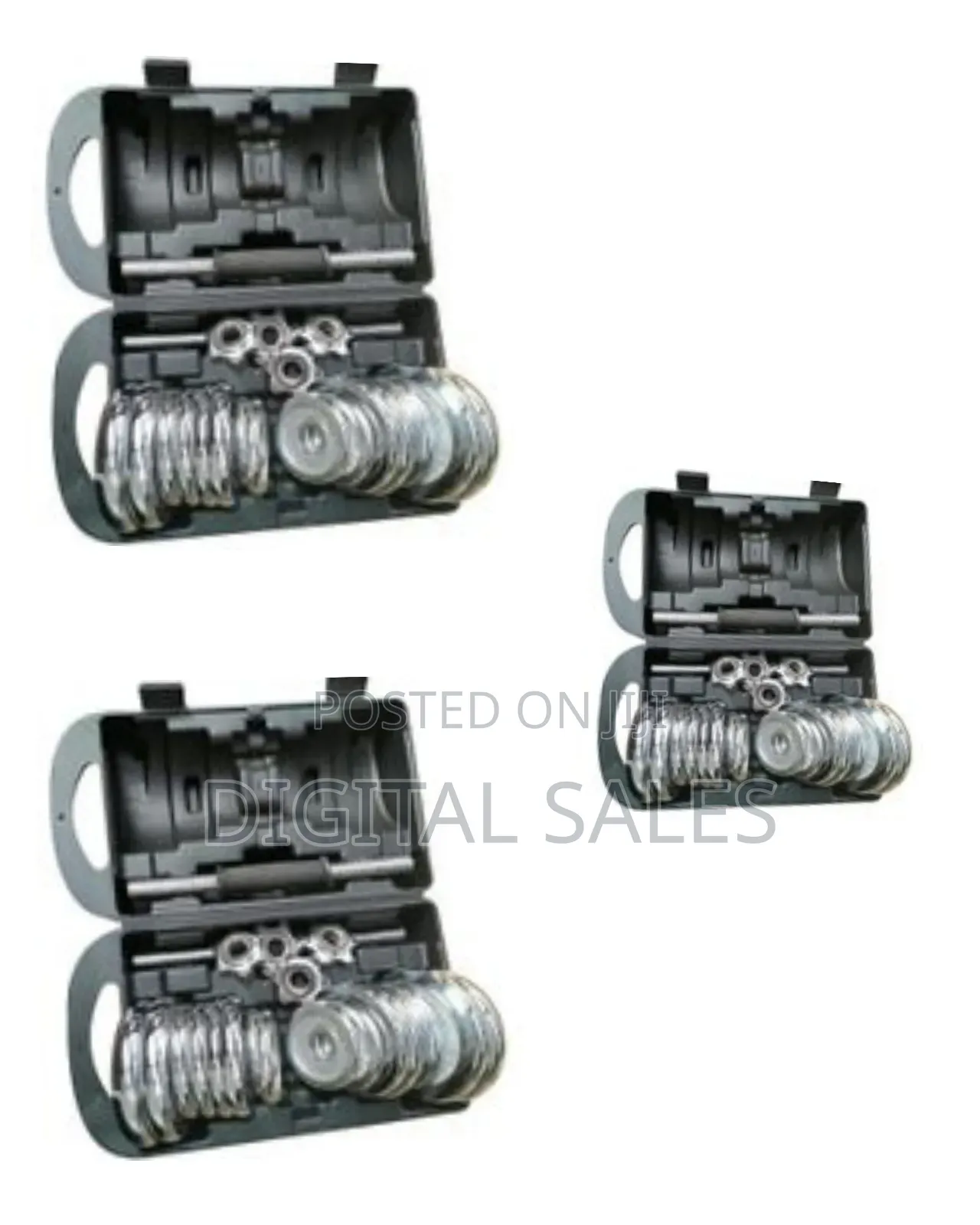 York 20 Kg Plated Adjustable Dumbbell Set-Silver