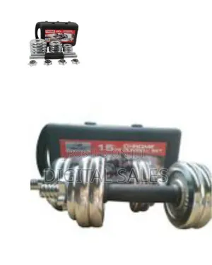 York 20 Kg Plated Adjustable Dumbbell Set-Silver