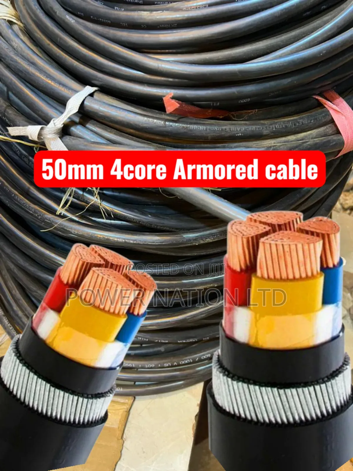50mm Total 4core Pure Copper Armored Underground Cable