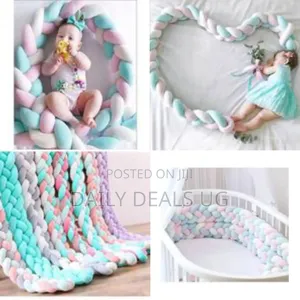 Soft Braided Crib Bumper / Baby Knot Pillow Nursery Decor - Multicolor