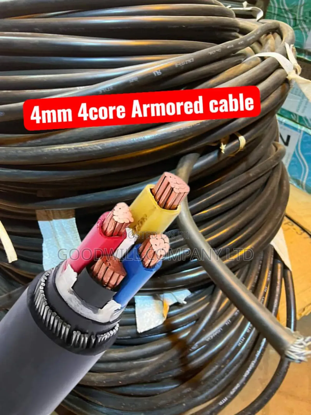 4mm Total 4core Pure Copper Underground Armoured Cable
