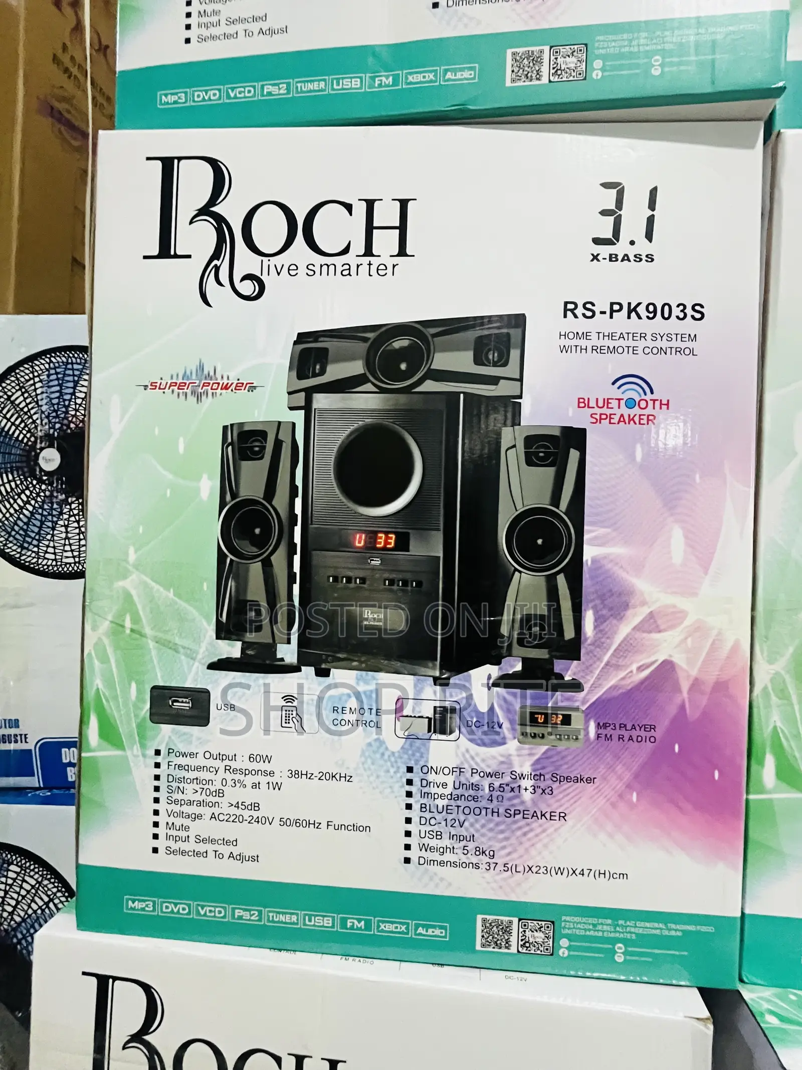 Roch 3.1 Ch X-Bass Subwoofer Advanced