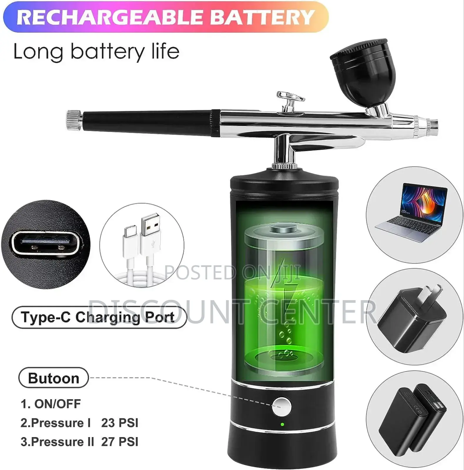 Rechargeable Air Kit Brush Compressor