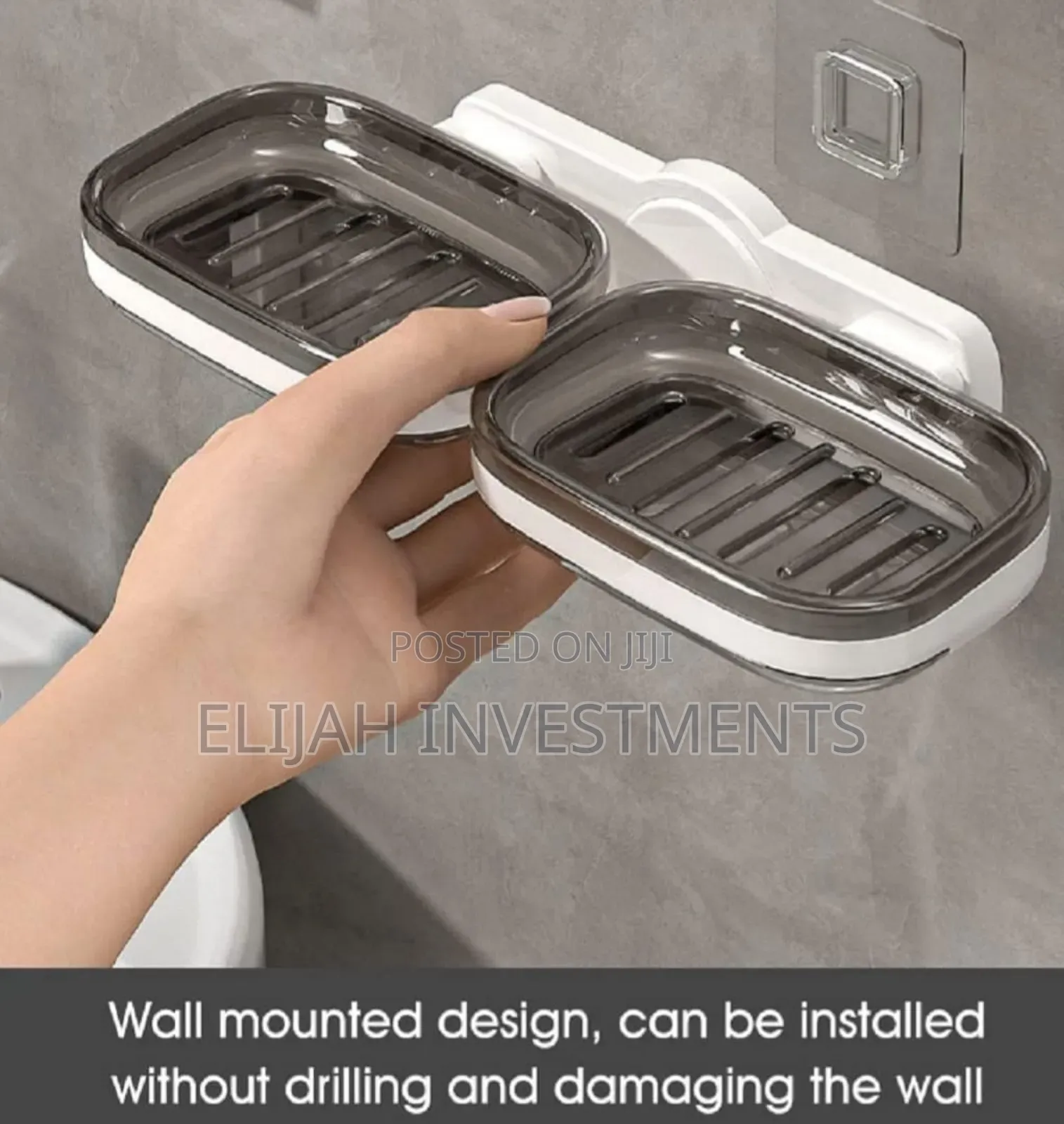 Wall-Mounted, Double-Layer Soap Holder.