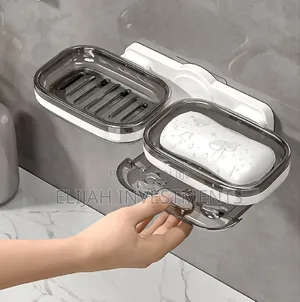 Wall-Mounted, Double-Layer Soap Holder.