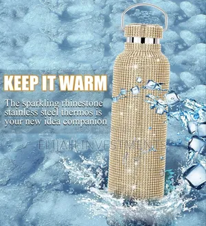 Sparkling Rhistone Covered Stainless Steel Water Bottle