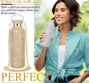 Sparkling Rhistone Covered Stainless Steel Water Bottle