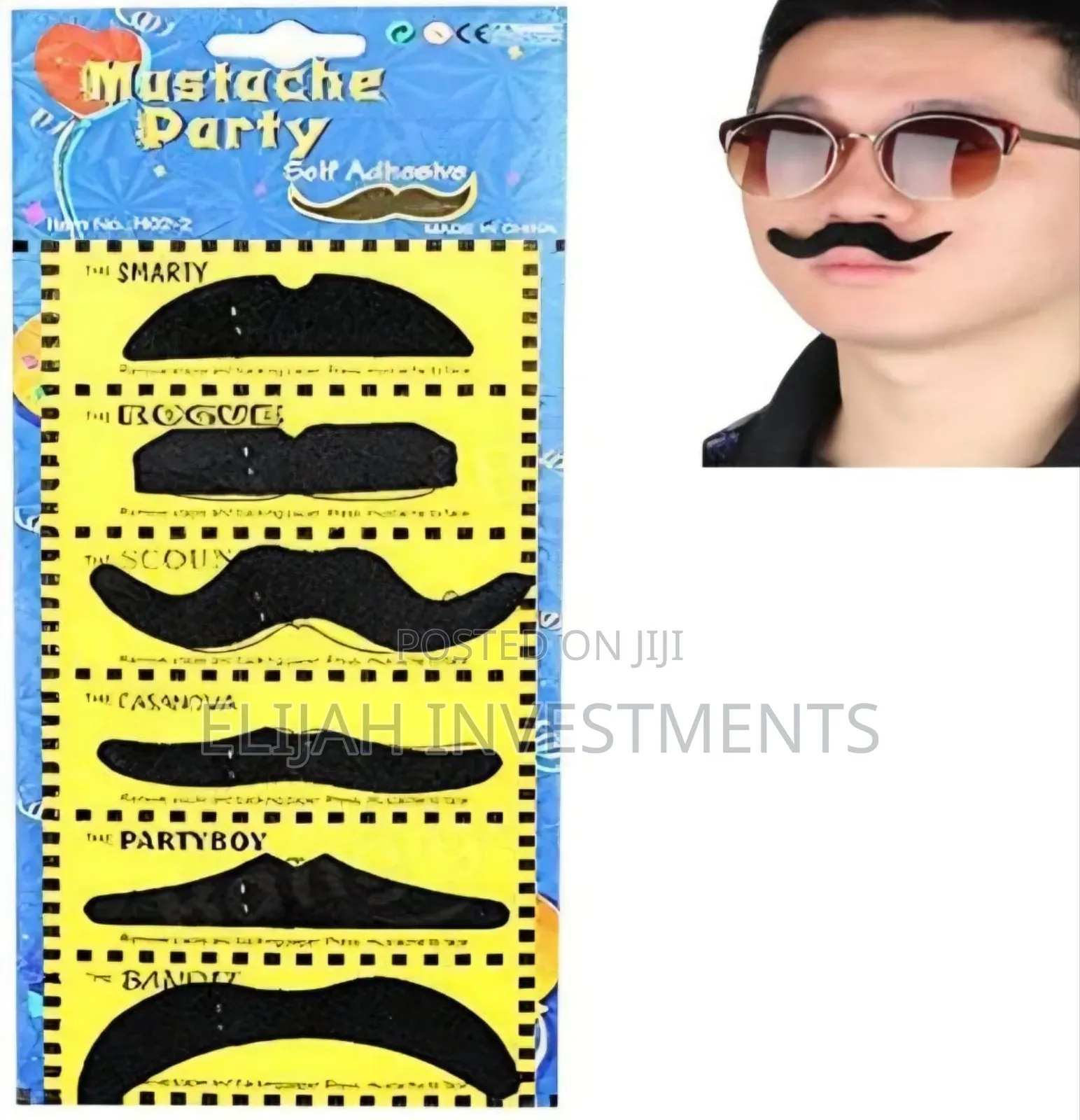 Self-Adhesive Fake Mustaches for Costume Parties and Events