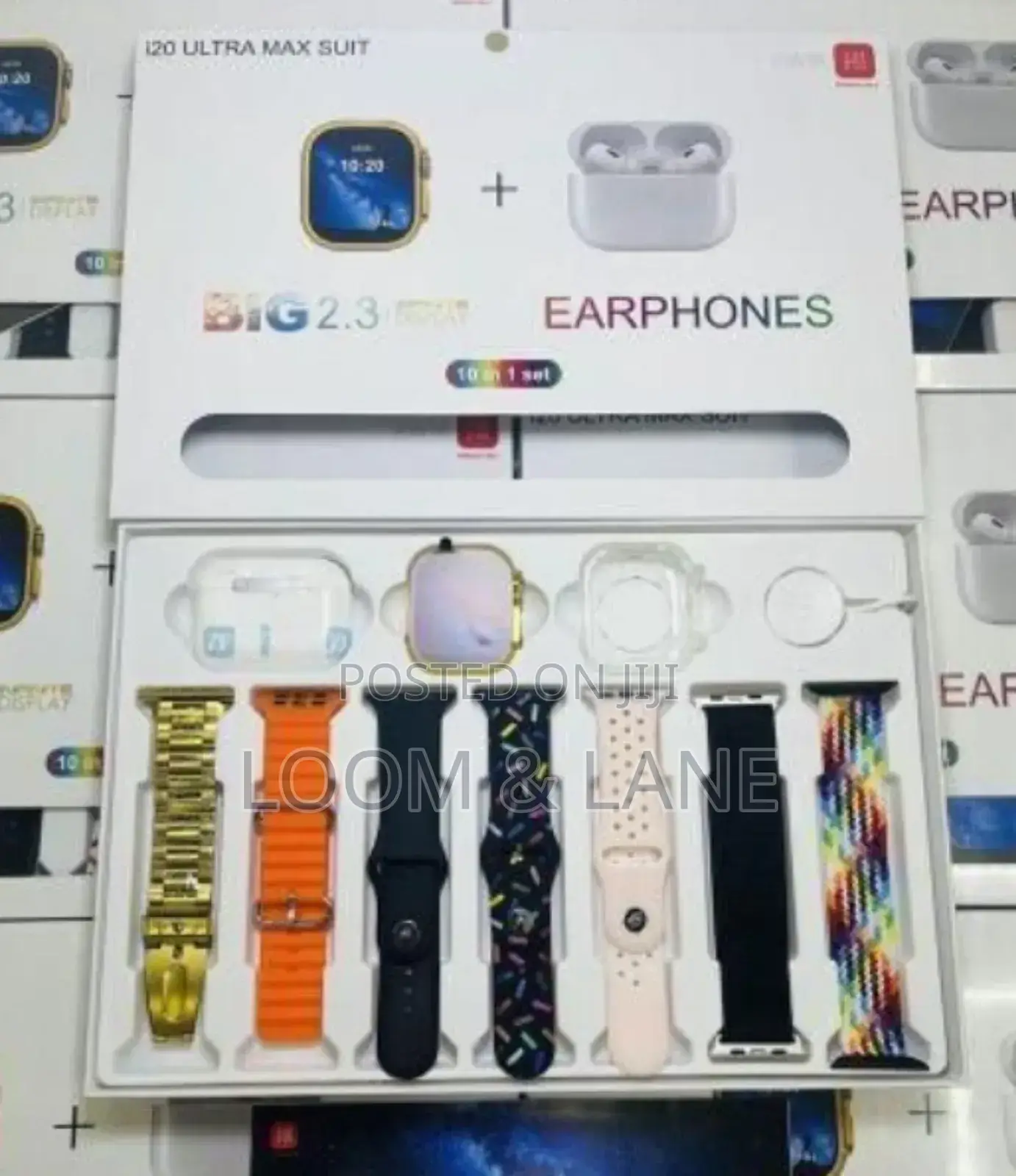 I20 Ultra Max Suit 10-in-1 Smartwatch and Earphone Set