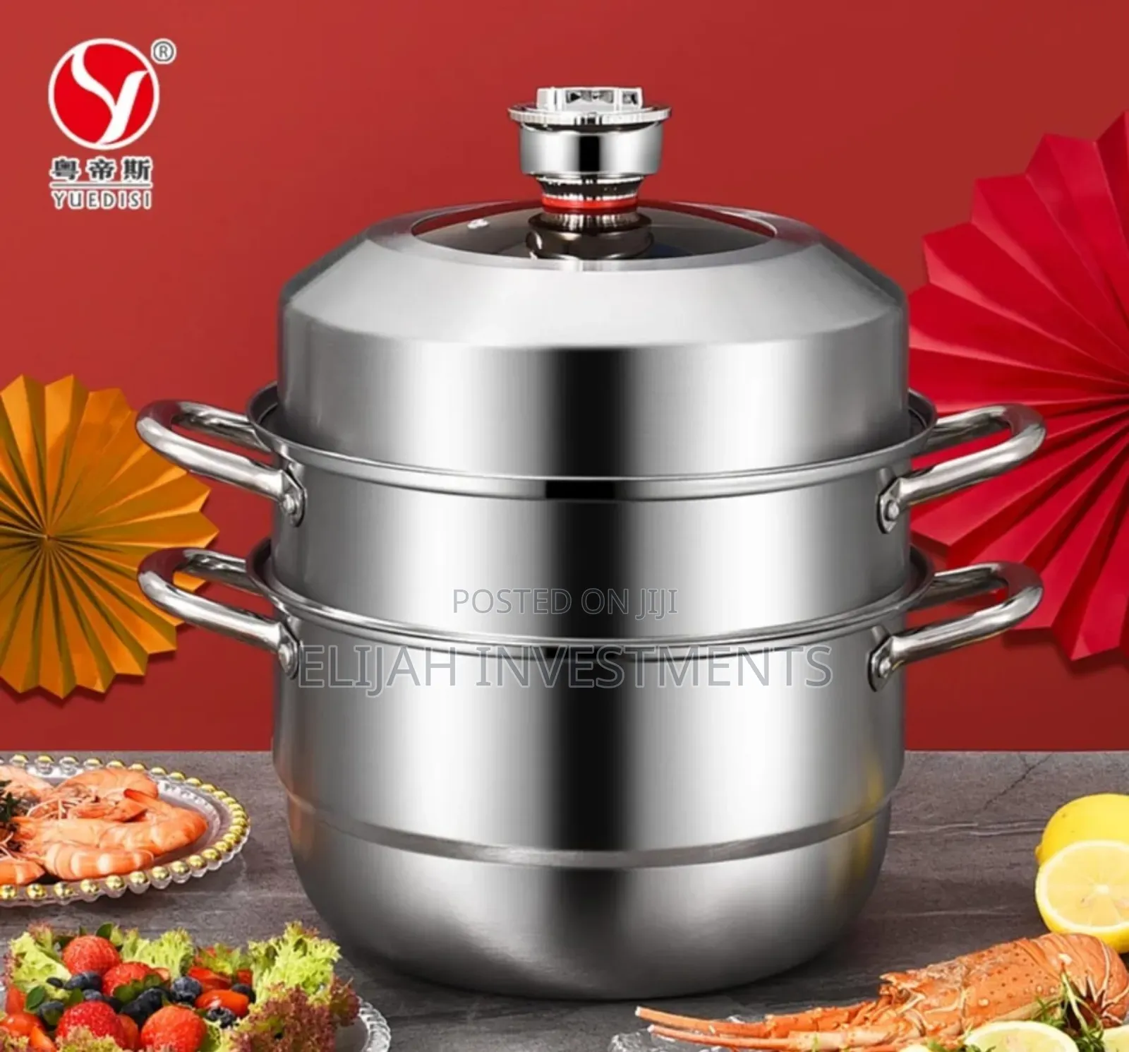 30cm Stainless Steel 3-Tier Food Steamer With Timer
