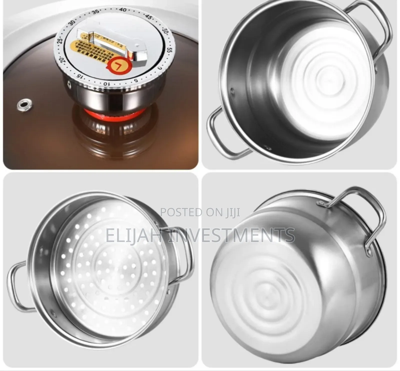 30cm Stainless Steel 3-Tier Food Steamer With Timer