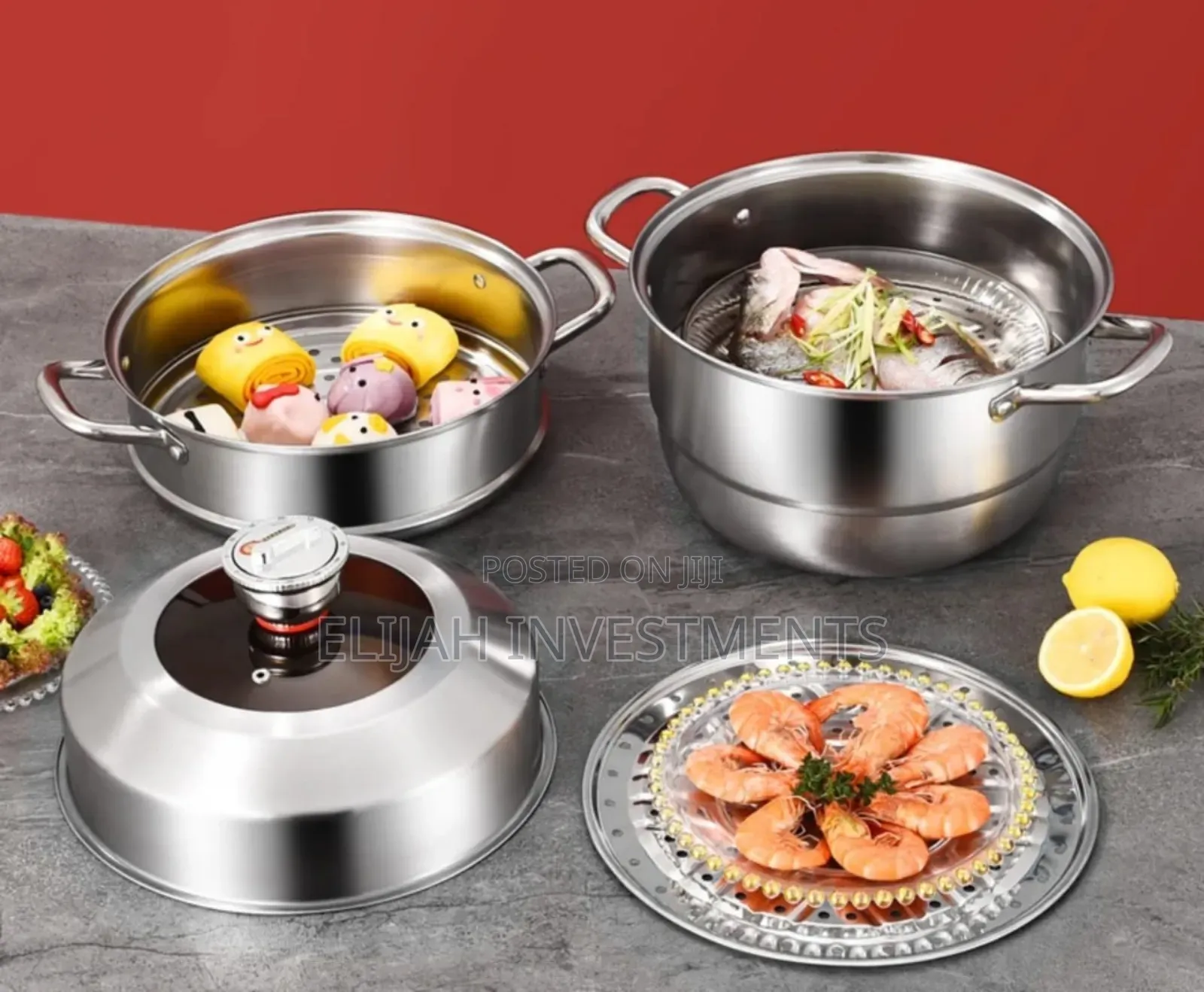 30cm Stainless Steel 3-Tier Food Steamer With Timer