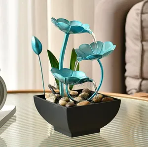 Blue Lotus Tabletop Water Fountain
