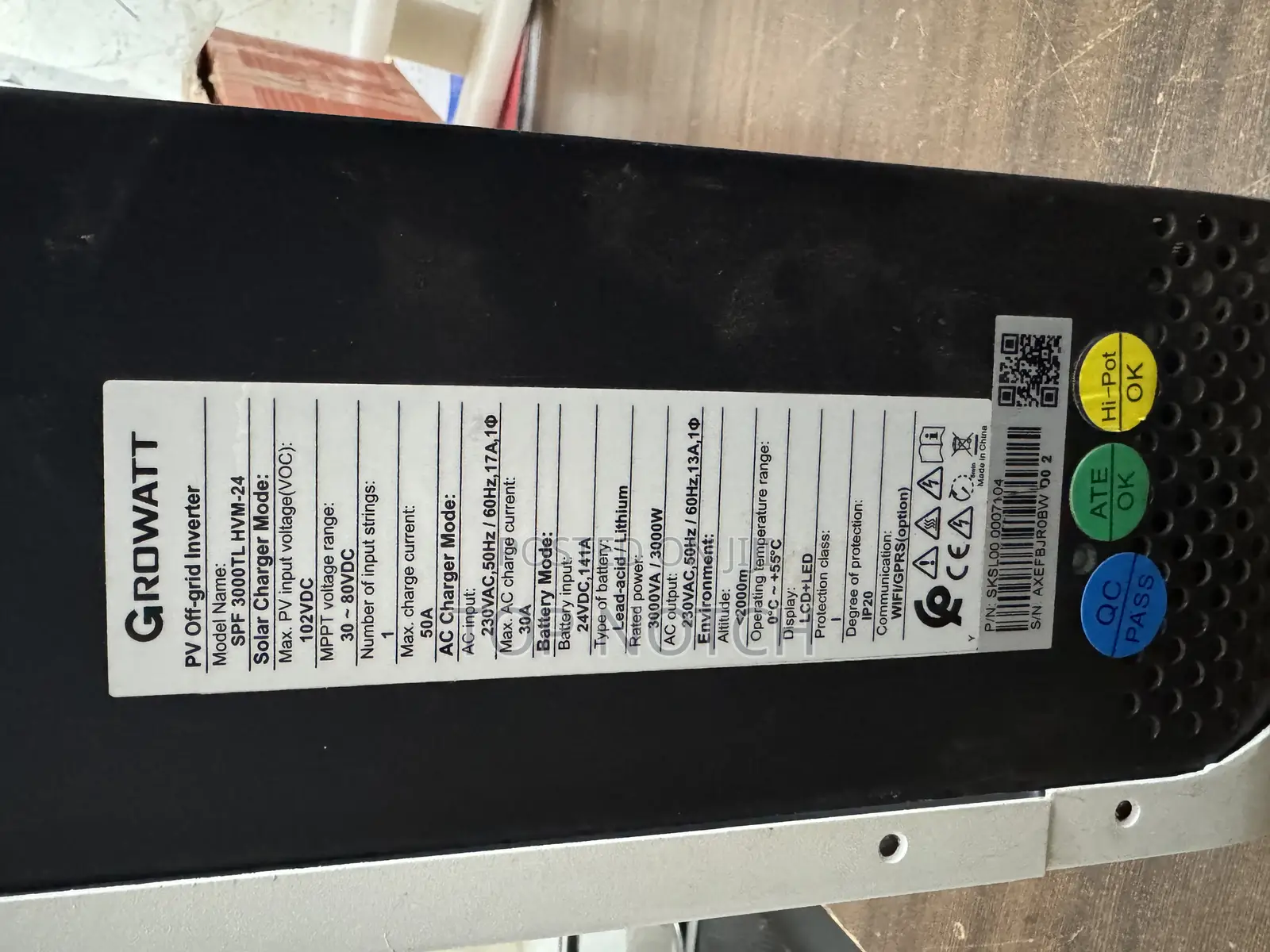 Growatt 3kva/24v Hybrid Inverter