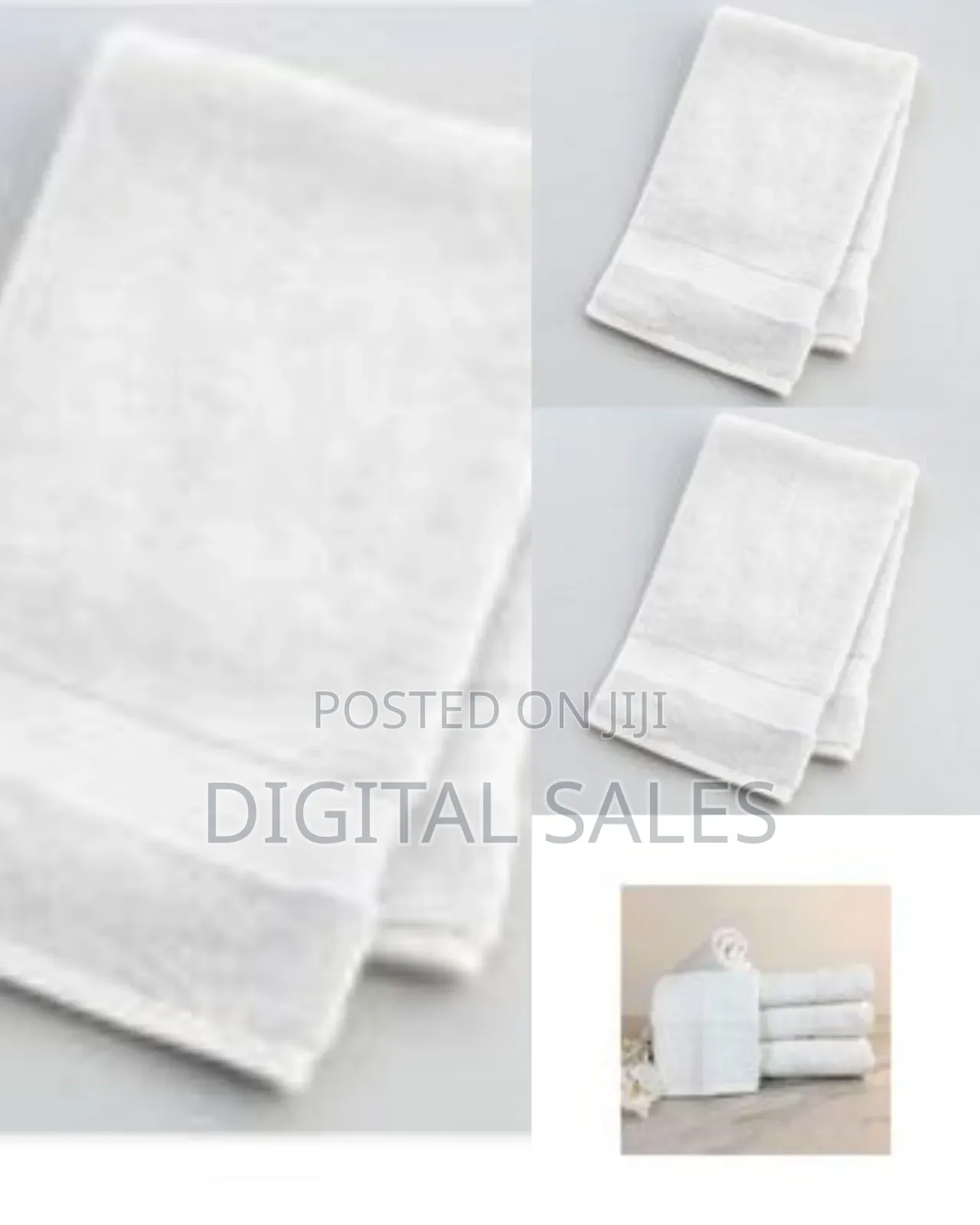 12-Piece Set of Luxurious White Hand / Face Towels