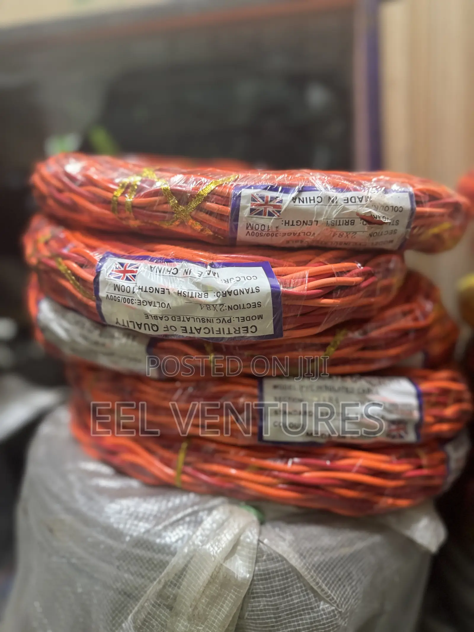 Twisted Wires for Electricity,Red With Orange