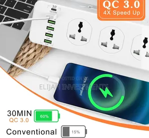 10 Ways Power Socket ,5 Usb-a ,1 Usb C,2m Cable Length